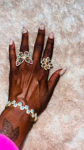 Glistening Flowers(Turquoise)