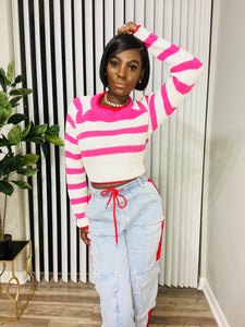 Pink Striped Sweater