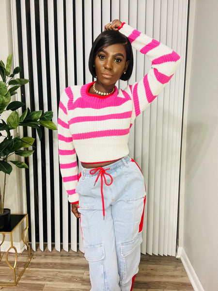 Pink Striped Sweater